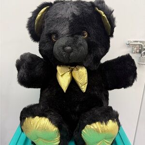 Teddy Precious Black Bear with Gold Accents